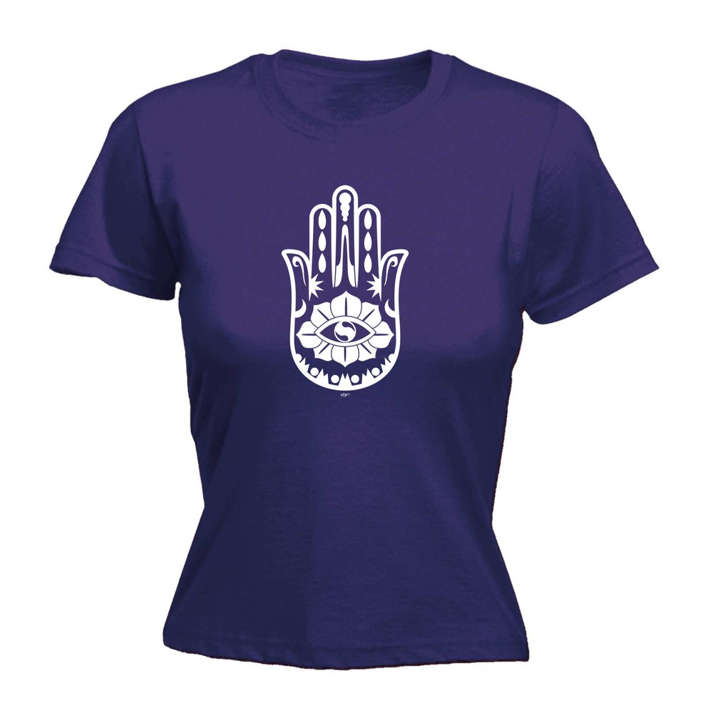 Festival Palm Hand Flower Eye White - Womens T Shirt Funny T-Shirt Gift Novelty