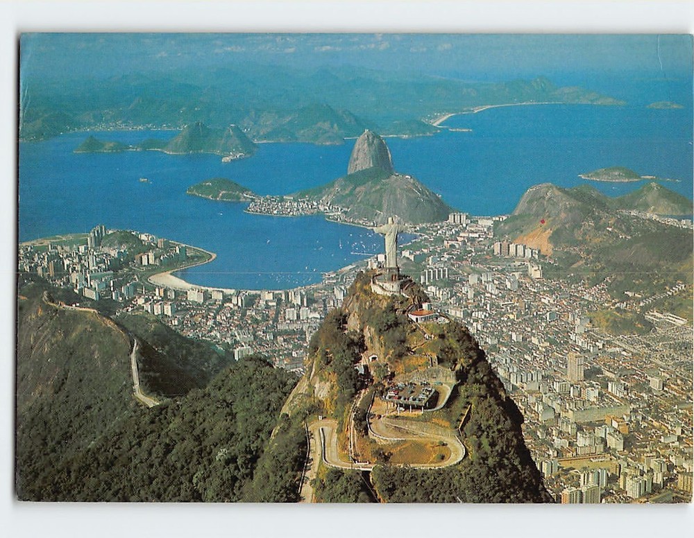 Postcard Aerial view of Guanabara Bay Rio de Janeiro Brazil