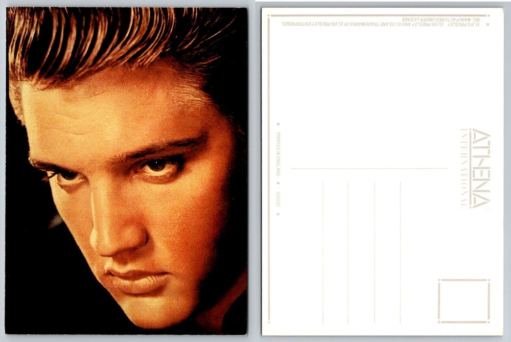 Elvis Presley Close-Up Portrait Postcard - Athena International England