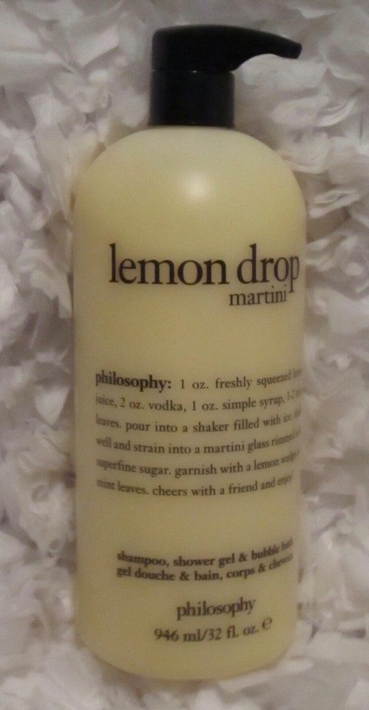 PHILOSOPHY LEMON DROP MARTINI SHAMPOO/SHOWER GEL/BUGGLE BATH 3-IN-1 946 ml/32 OZ