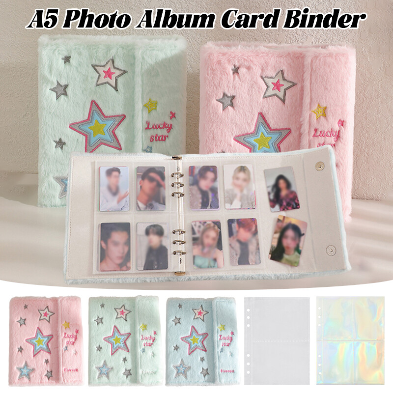 A5 Star Soft Plush Binder Photo Album 3inch Idol Kpop Photocards Collect Book