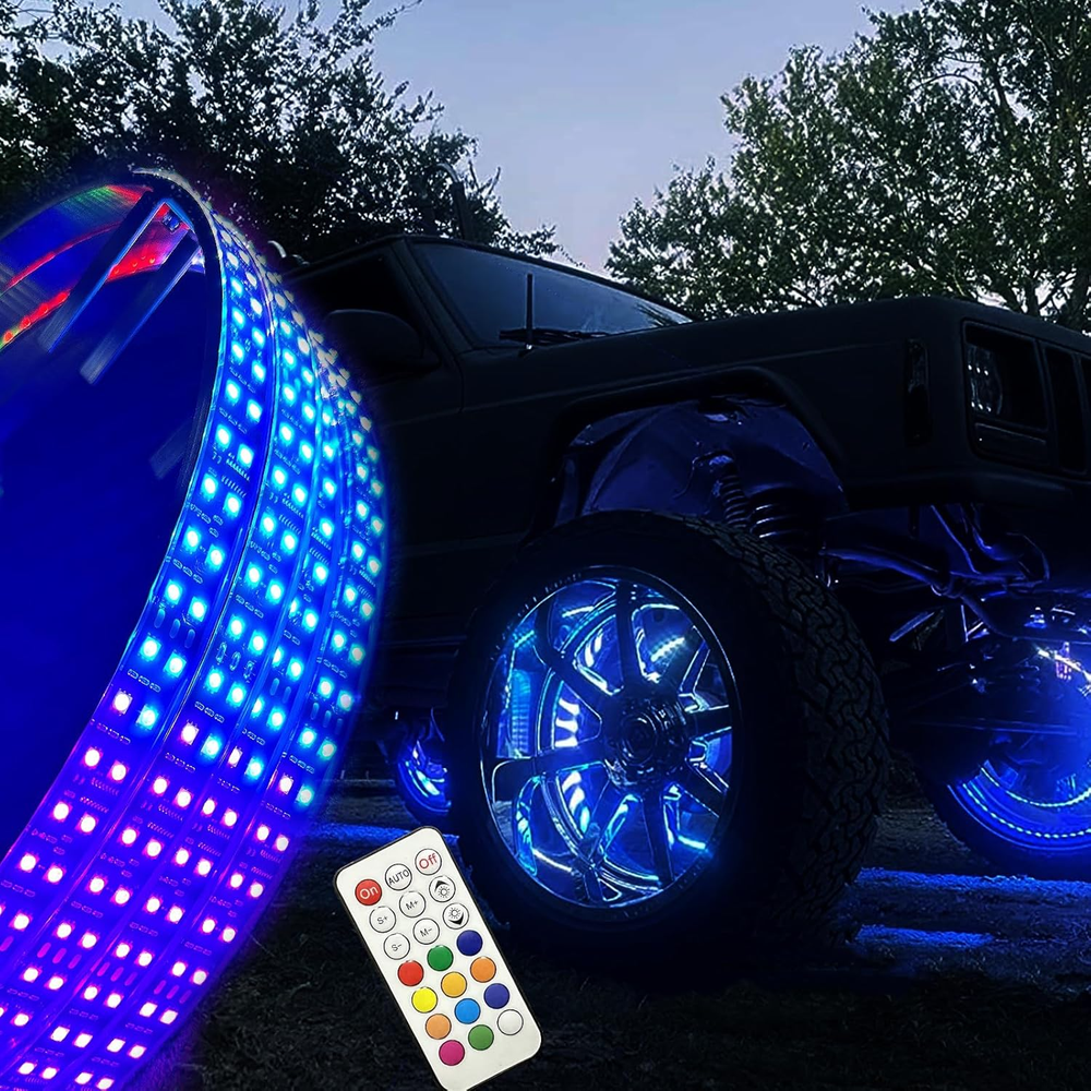 15.5‘’ Double Row Dream Chase Led Wheel Light Million Colors Shift Rim Light W/T