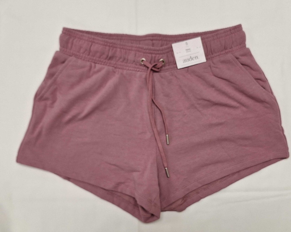 Auden Women’s Fleece Lounge Shorts Size Small Mauve Pink Drawstring Waist NWT