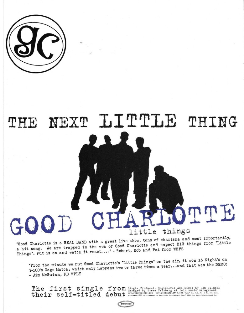 GOOD CHARLOTTE & BON JOVI Rare PROMO TRADE AD Poster for 2000  8.5x11 MINT