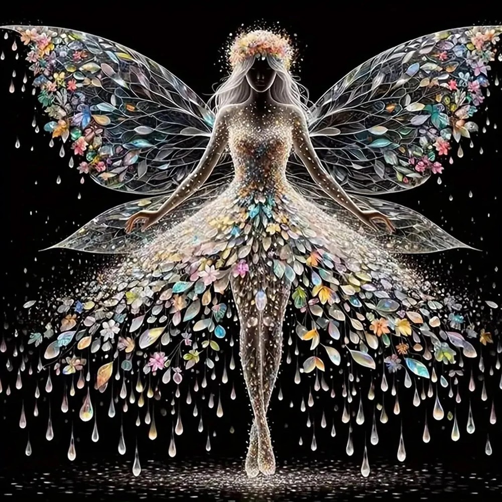 ZHUDENGXJL 5D Diamond Painting Kits for Adults,Colourful Angel Wings Fairy Diamo