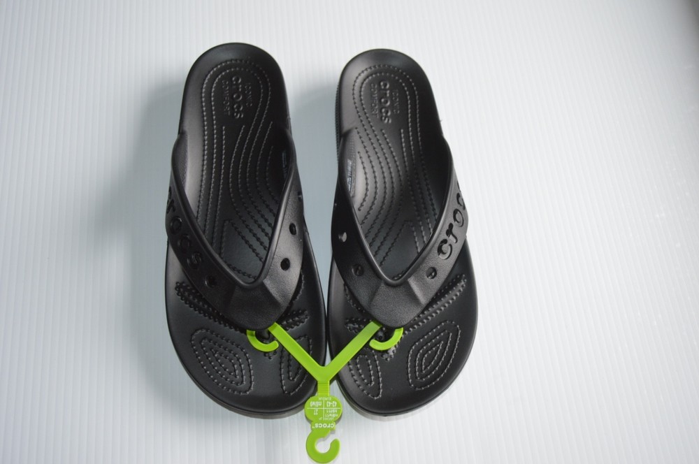 CROCS Women 11 Men 9 Black Baya II Flip slipper sandals
