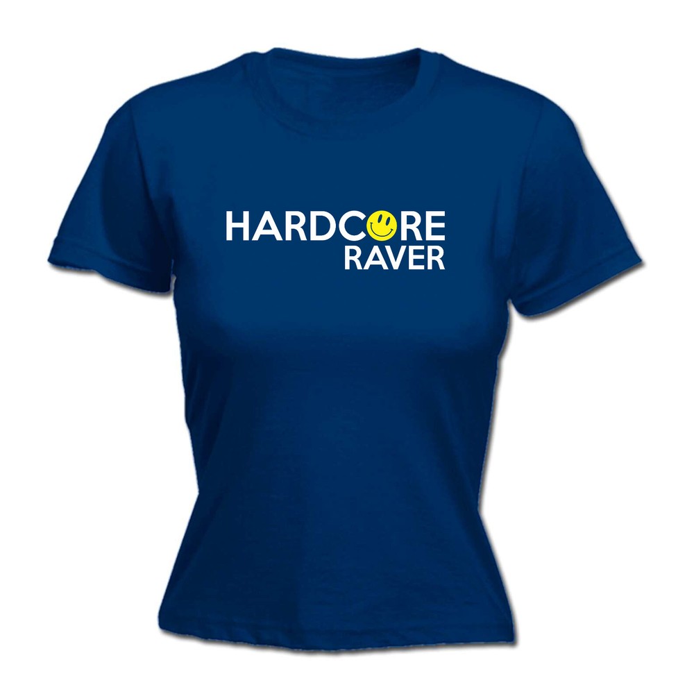 Hardcore Raver Smile - Womens T Shirt Funny T-Shirt Novelty gift tshirt