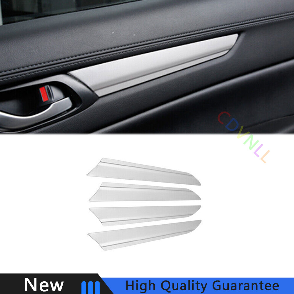 For Mazda CX-5 CX5 2017-2021 Silver Steel Interior Door Panel Cover Trim Strip