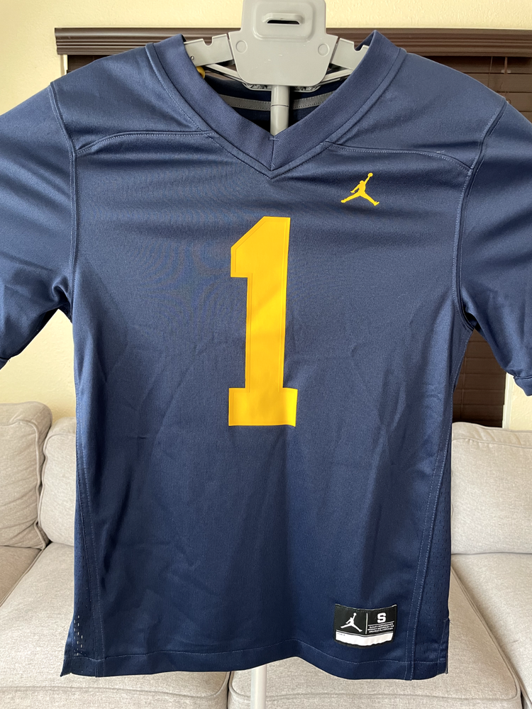 Michigan Wolverines Official Jordan Jersey Blue Great Condition
