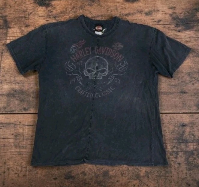 Vtg Y2K Harley Davidson Men's Barnett El Paso Texas Skull Biker T Shirt! XL