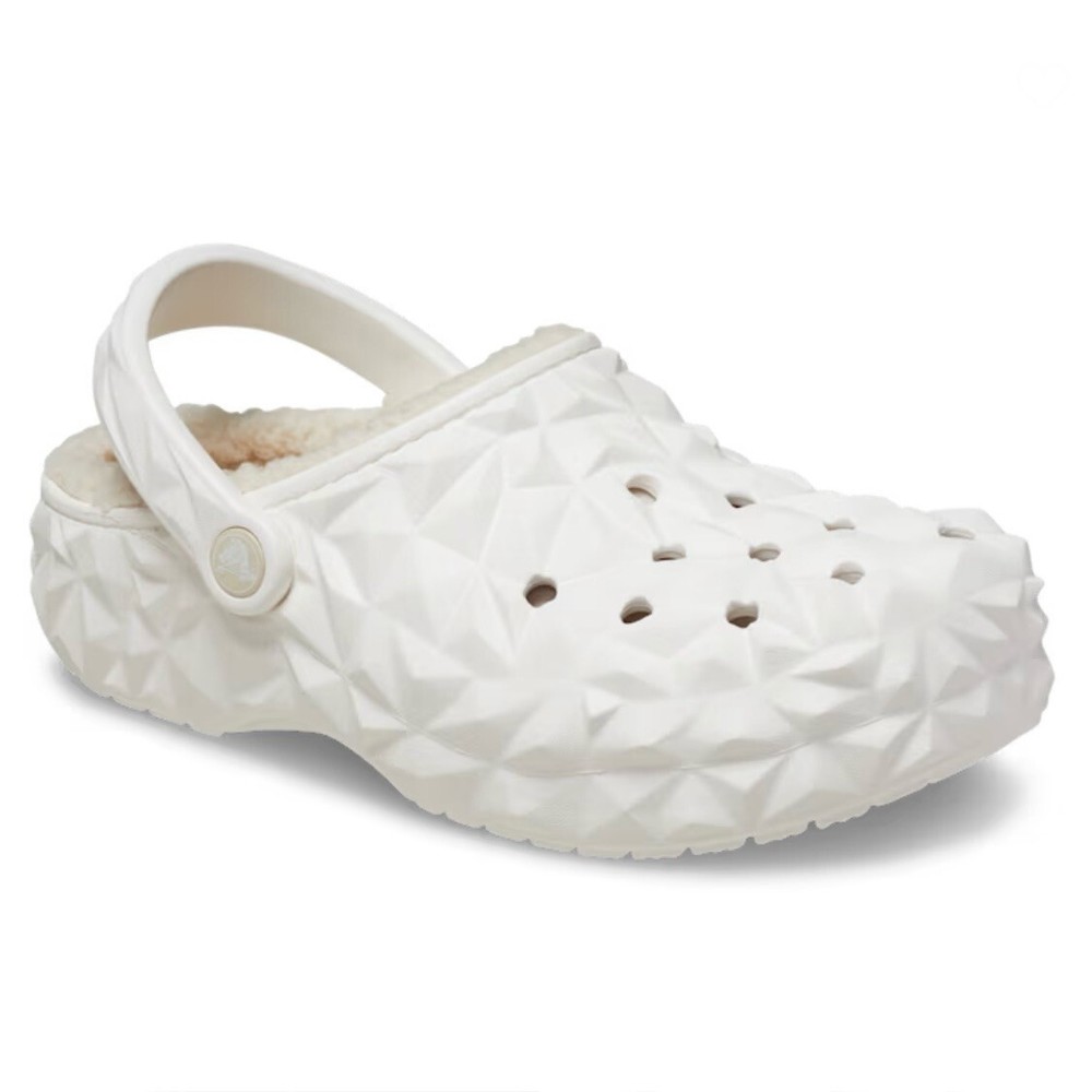 Crocs Classic Lined Geometric Clog White  Women’s Size 8 - Men’s Size 6 NEW
