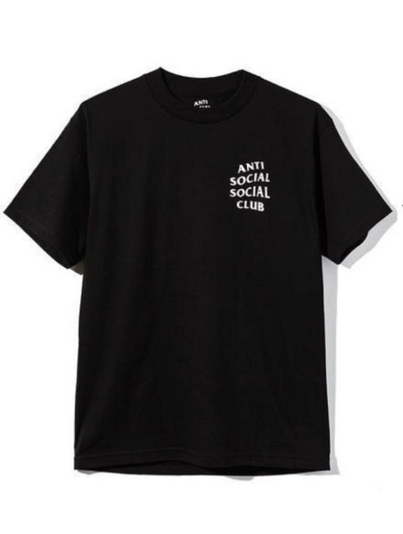 Auth Anti Social Social Club ASSC Logo KKOCH flower Black Tee Shirt