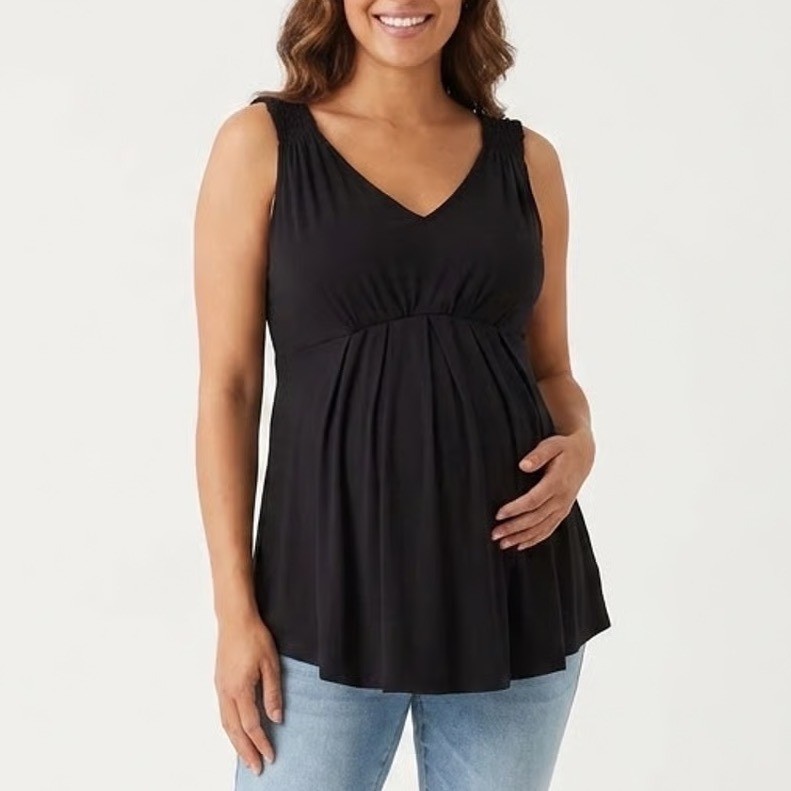 Isabel Maternity by Ingrid & Isabel Black Empire Waist Tank Top XXL Plus Size