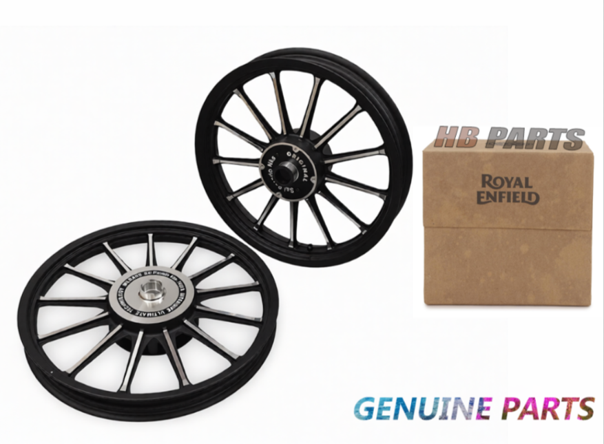 Front & Rear 13 Spokes Alloy Wheel Rim Pair For Royal Enfield Classic 350 500