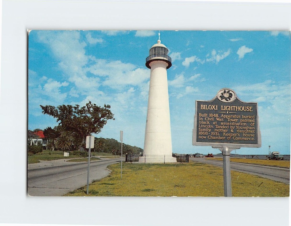 Postcard Biloxi Lighthouse Gulf Coast Biloxi Mississippi