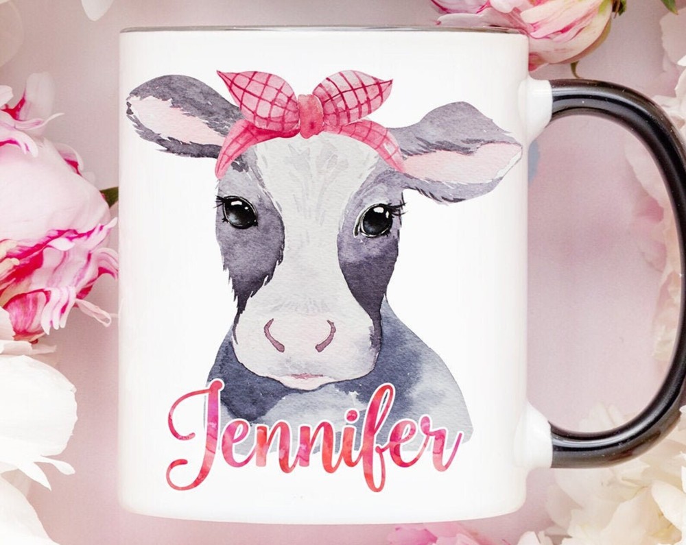Personalized Cow Mug Coffee Cup Gift For Friend