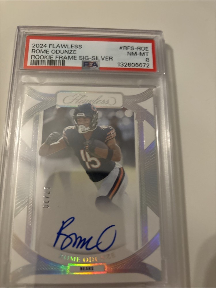 2024 PANINI FLAWLESS ROOKIE FRAME SIGNATURE SILVER ROME ODUNZE RC /20 PSA 9 AUTO