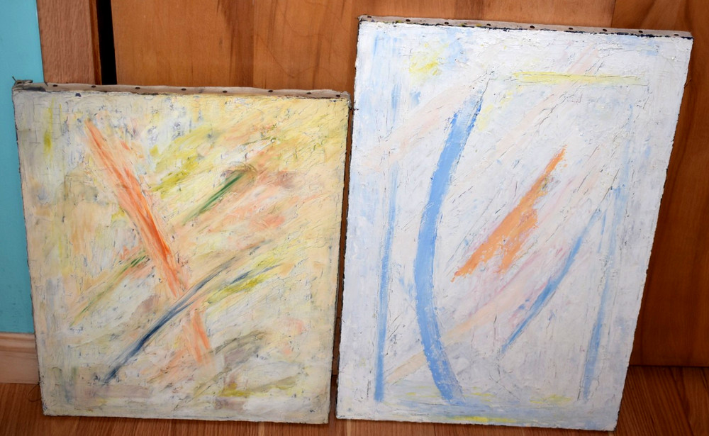 Vintage 1960 Boston Mid Century Abstract Painting Edward Cooper 20x25