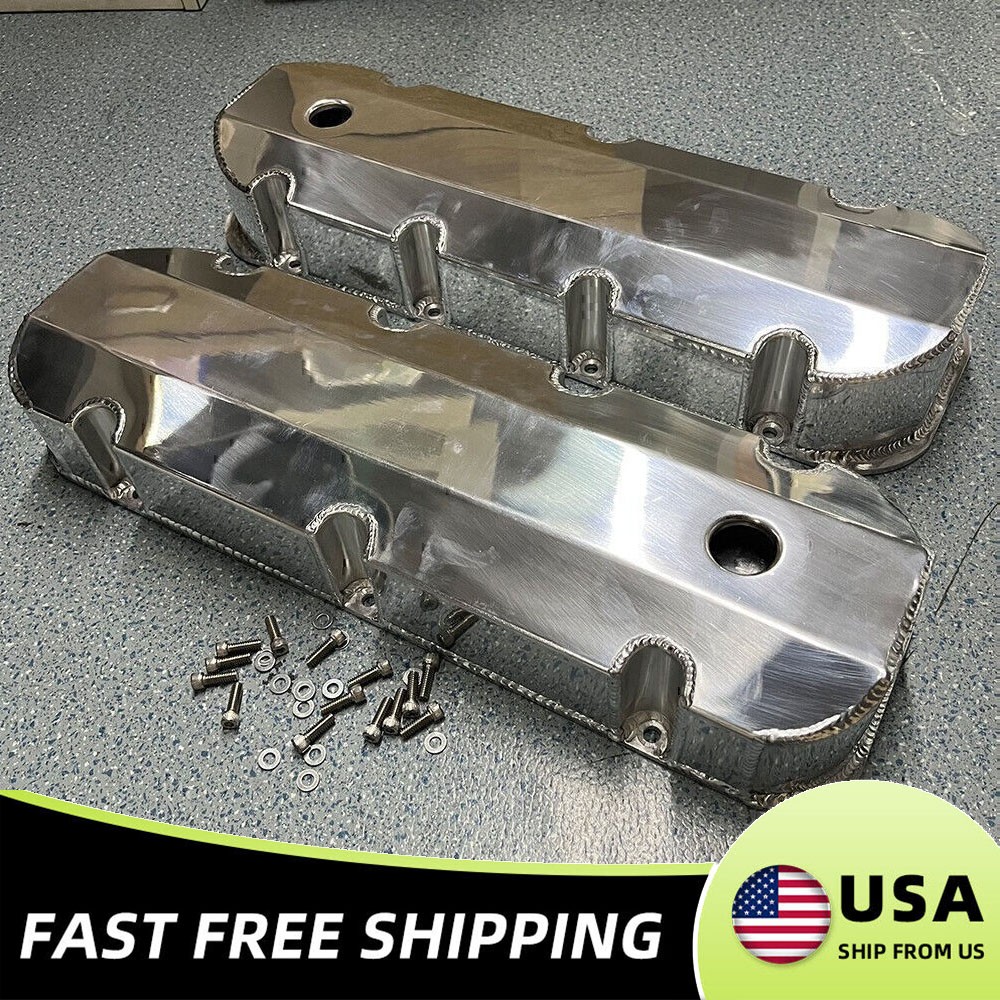 For Chevy BBC 396 402 427 454 502 Polished Fabricated Aluminum Tall Valve Covers