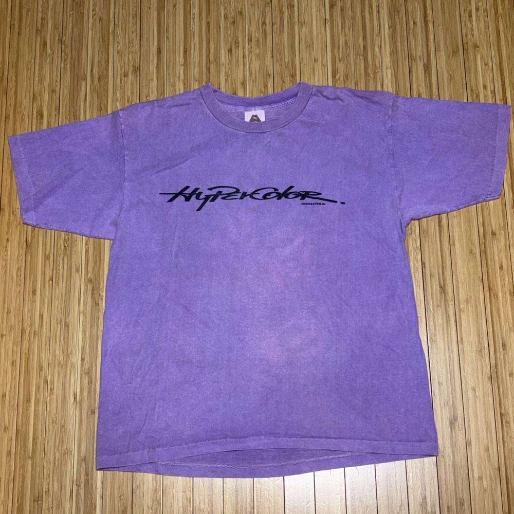 Vintage Hypercolor Shirt Mens M Purple Pink Generra Heat Sensitive Color 90s USA