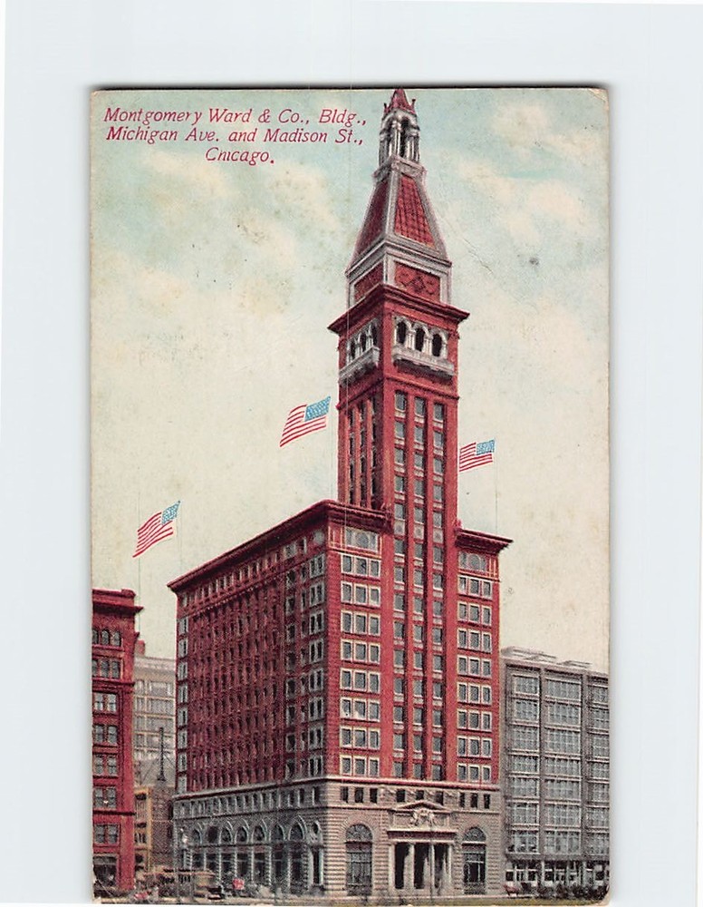 Postcard Montgomery Ward & Co. Building Chicago Illinois USA