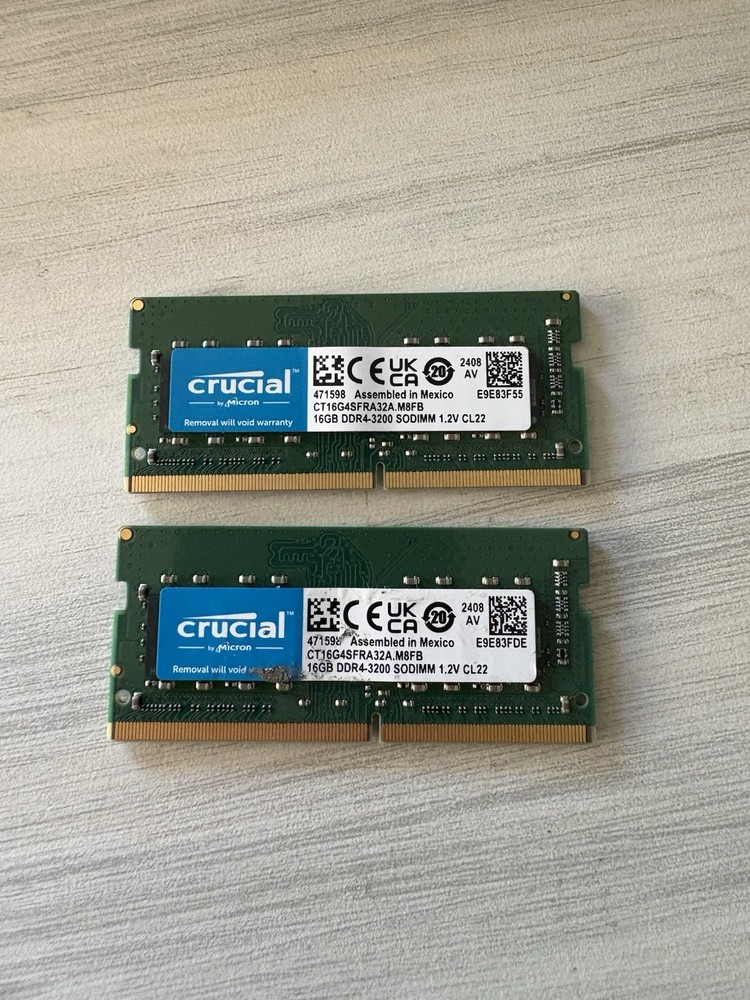 Crucial 32GB (2x16GB) 3200MHz 260pin SODIMM DDR4 RAM Memory Kit(CT2K16G4SFRA32A)