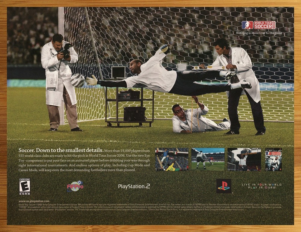 2005 World Tour Soccer 2006 PS2 Print Ad Poster Authentic Promo Art
