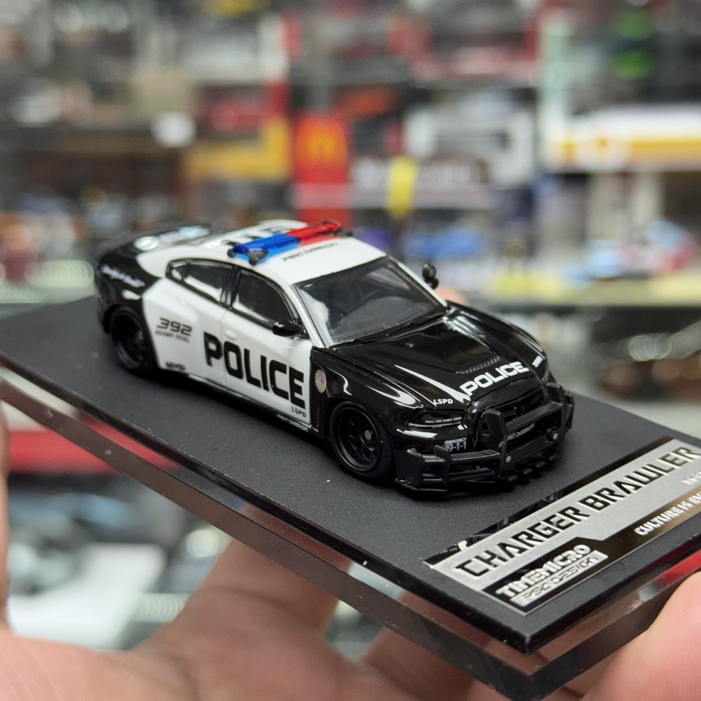 Charger Police 1:64 Die-Cast Model - Brawler Alloy Muscle Car Toy