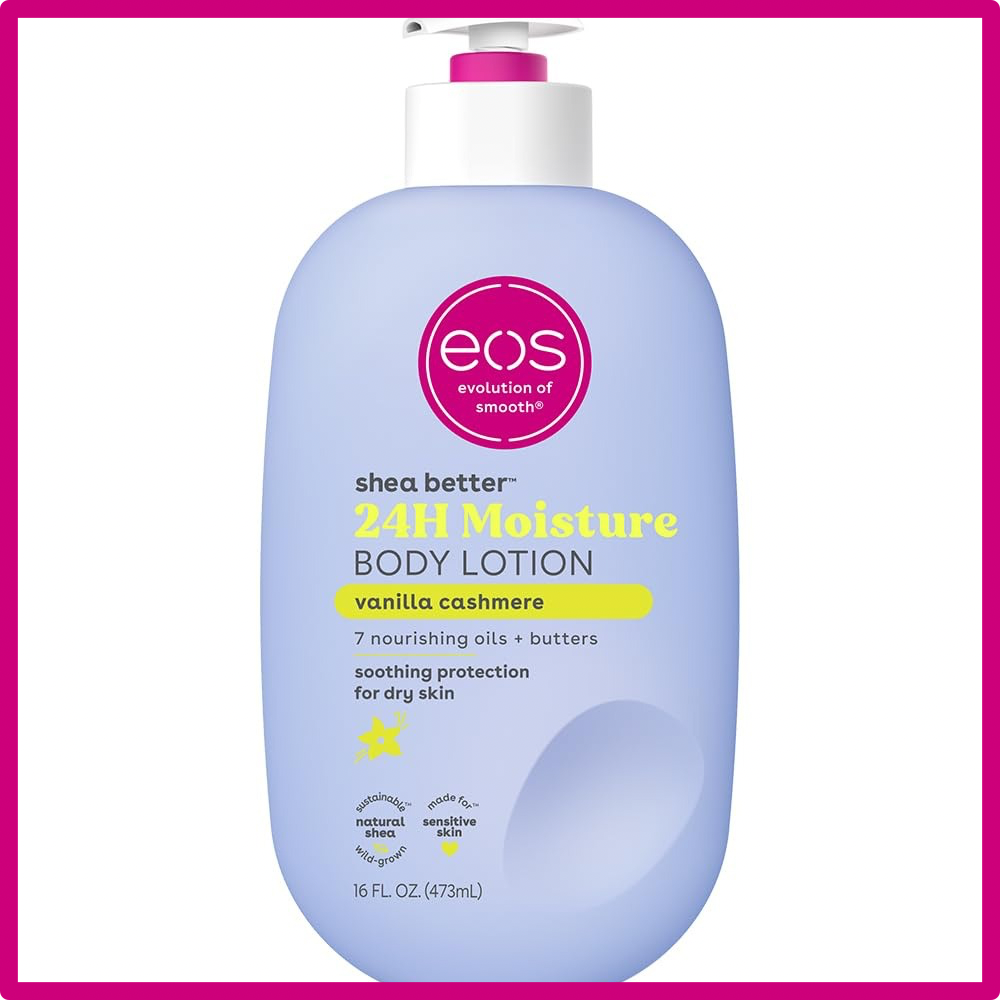 EOS Shea Better Body Lotion for Dry Skin, Vanilla Cashmere, 16 fl oz