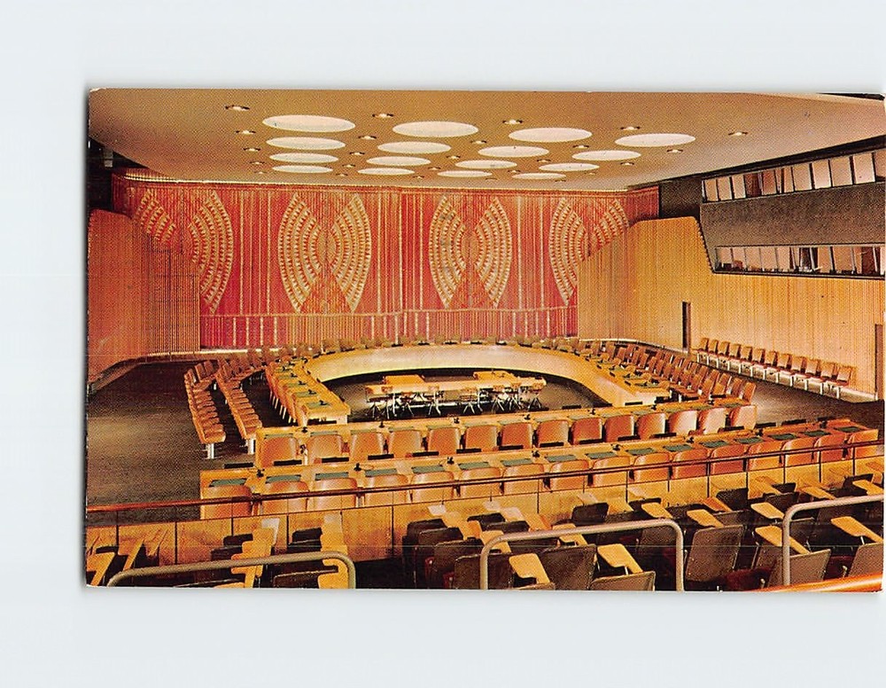 Postcard Economic Social Council Chamber United Nations Headquarters New York
