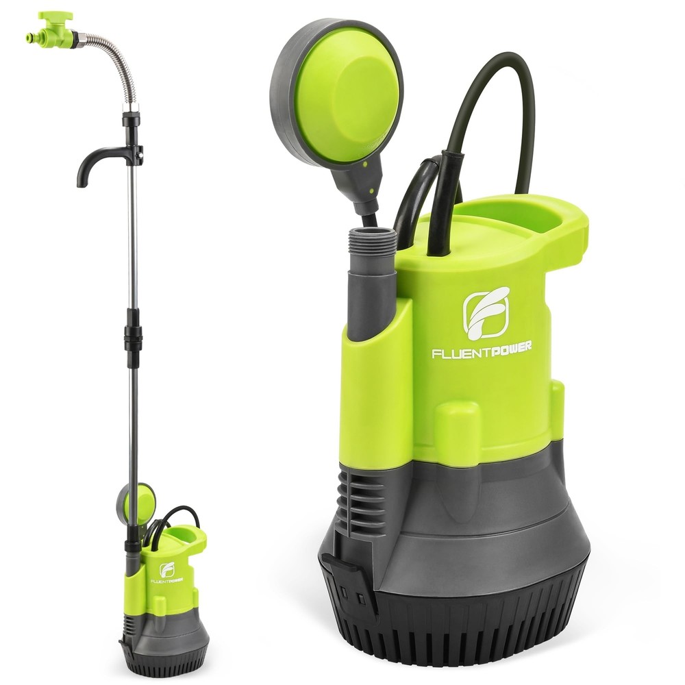 FLUENTPOWER 1/2HP Rain Barrel Pump,1050GPH Submersible Water Butt Pump with F...
