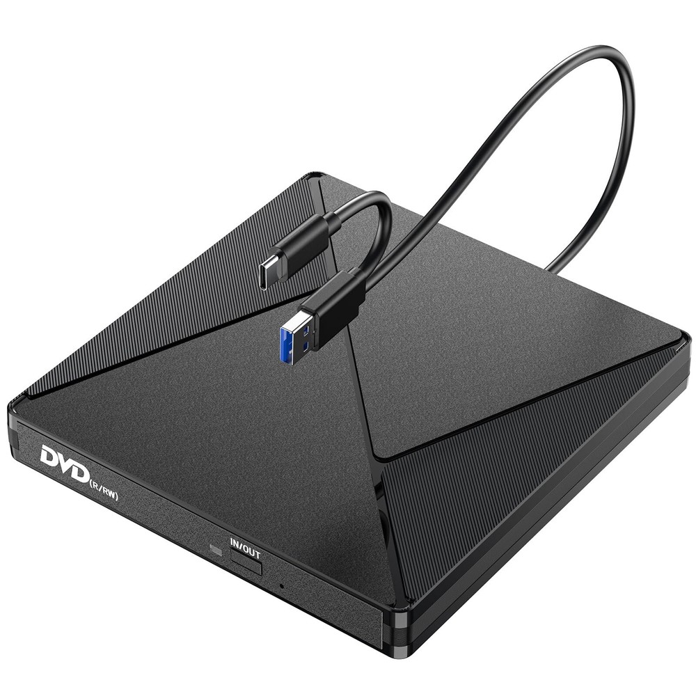 DVD Player for Laptop, External CD Drive for Mac, USB 3.0 USB C Portable CD B...