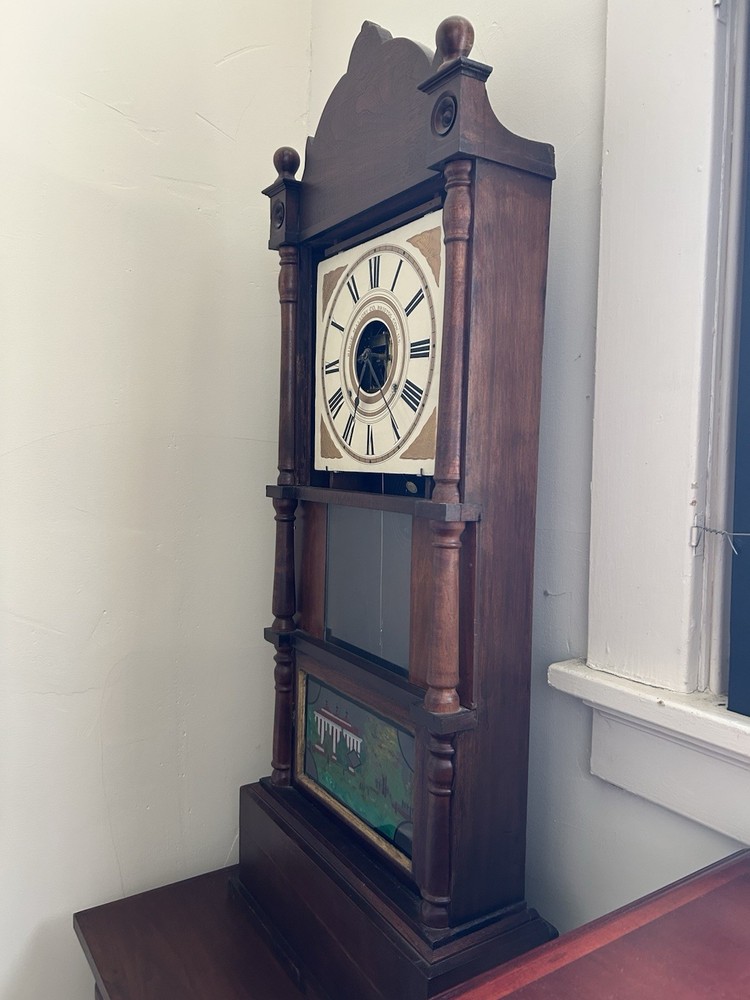Birge, Mallory and Co. Antique Triple Decker Desk Clock Roman Numerals