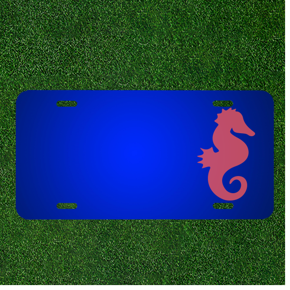 Custom Personalized License Plate With Add Names To Seahorse Pink Marine