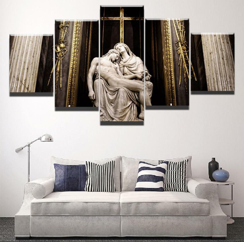 Christian Jesus Christ & Mother Mary Faith & Religion Sebastiano Statue Framed 5