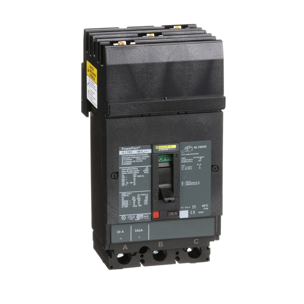 Square D HJA36020 - MCCB 20A 3P 25KA - Molded Case Circuit Breaker