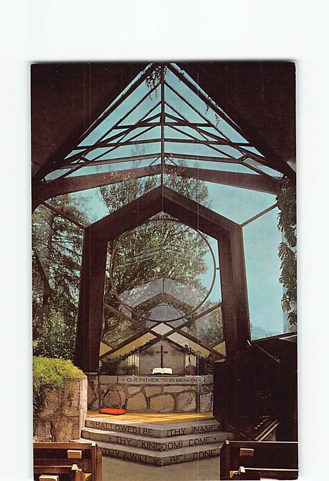 Postcard Interior of Wayfarers' Chapel Portuguese Bend California USA