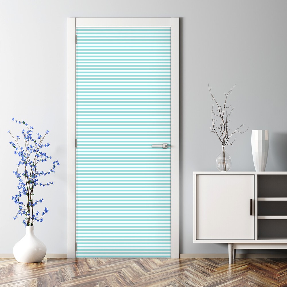 Minimalist geometric line pattern modern door decal sticker