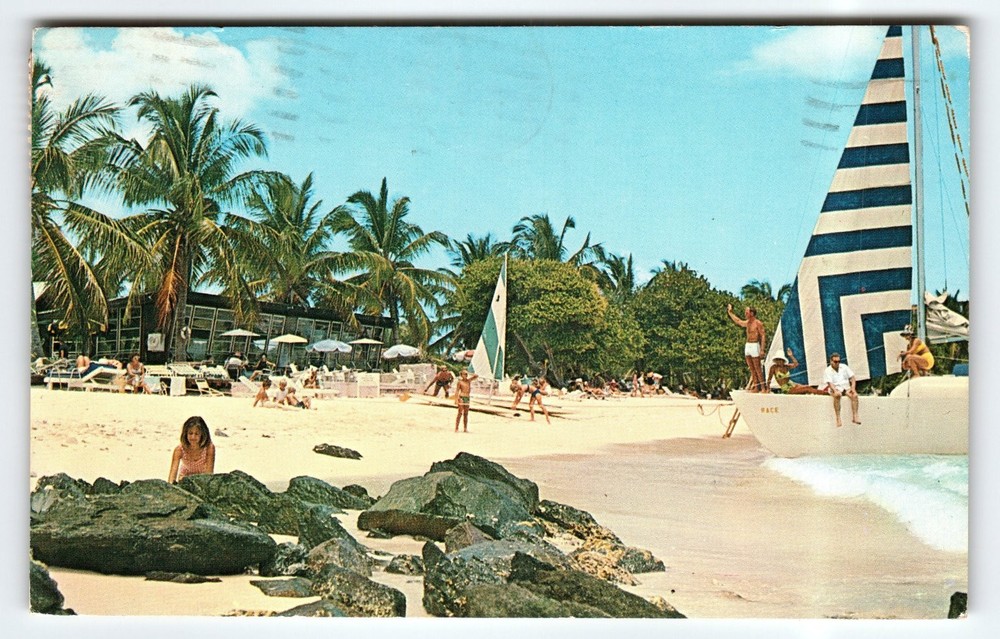 Vintage Sapphire Beach St. Thomas Virgin Islands Color Litho Postcard