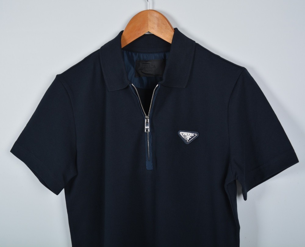 Men’s Prada Navy Half Zip Polo XL Short Sleeve