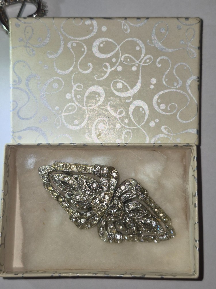coro duette dress clip brooch signed vintage