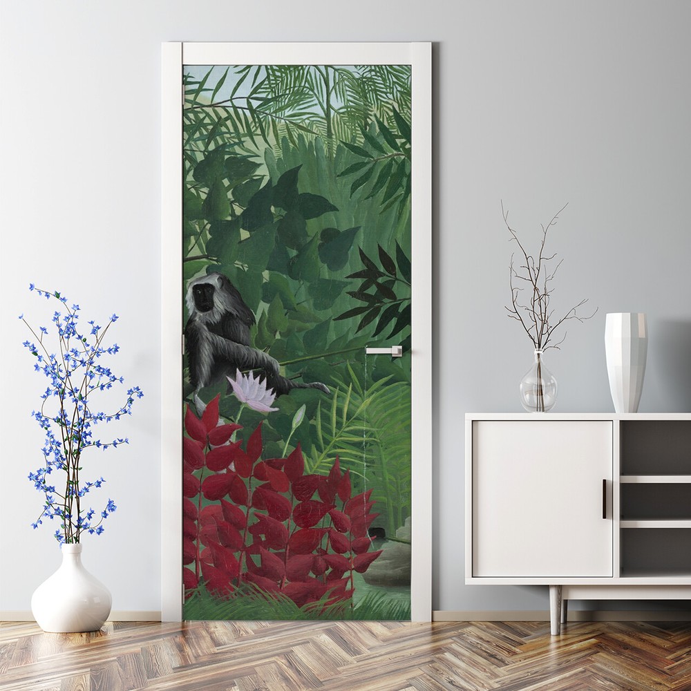Tropical Forest exotic wild wildlife trees wood animal monkey nature Door Decal