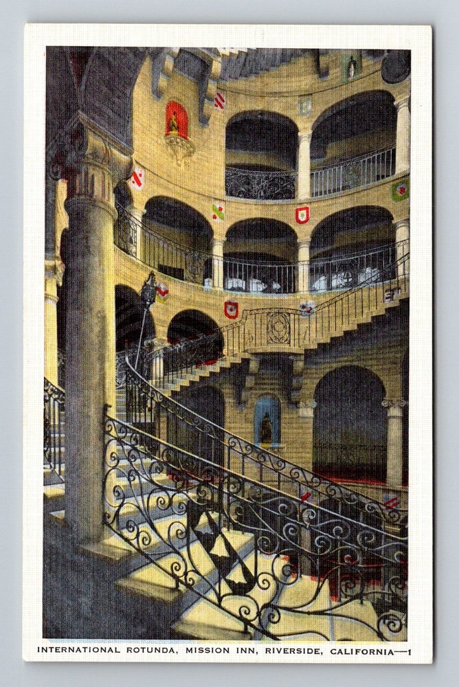 Riverside, CA-California, Mission Inn International Rotunda Vintage Postcard