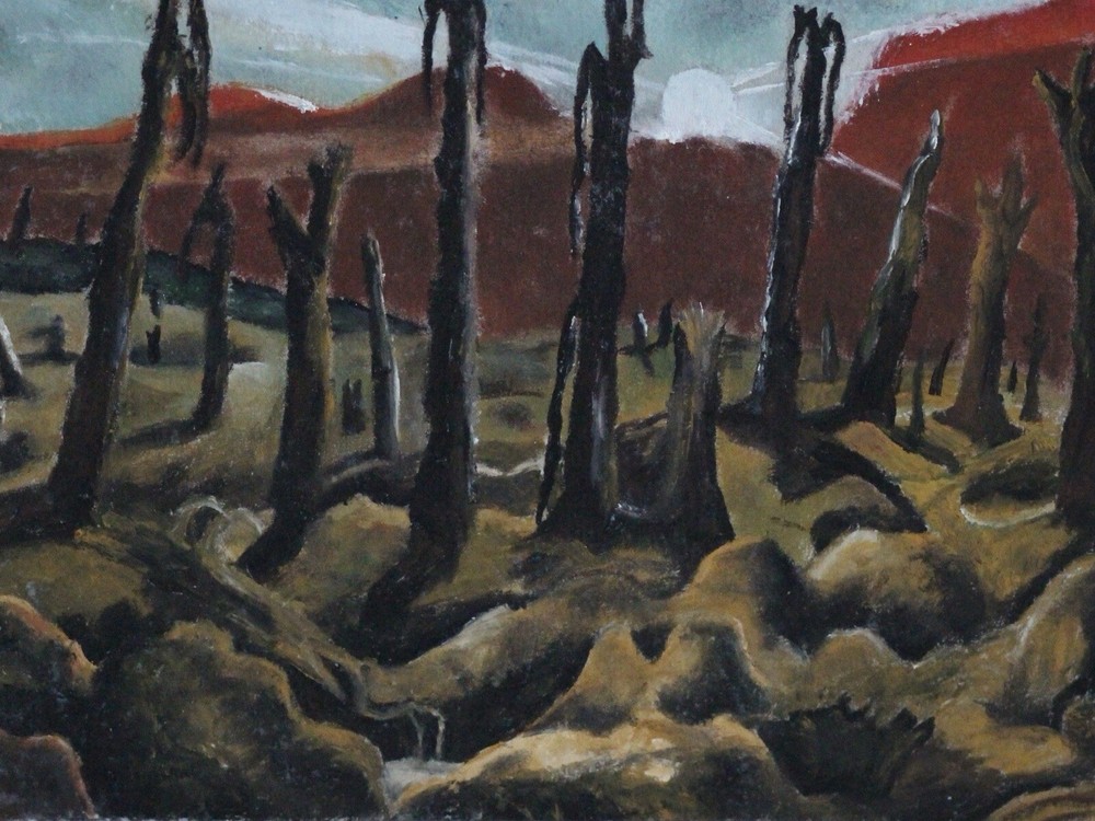 Paul Nash New World Oil Painting Replica on Premium Cardboard