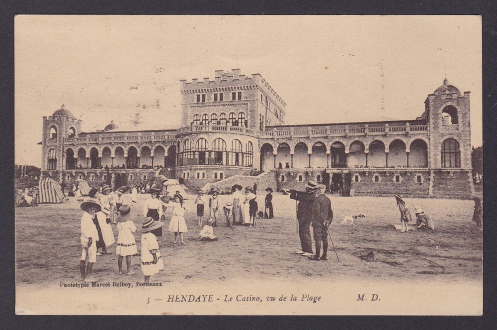 FRANCE, Postcard, Hendaye, The Casino, seen from the Beach