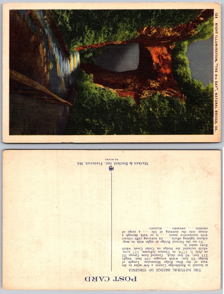 Natural Bridge Virginia Stone Arch River Postcard