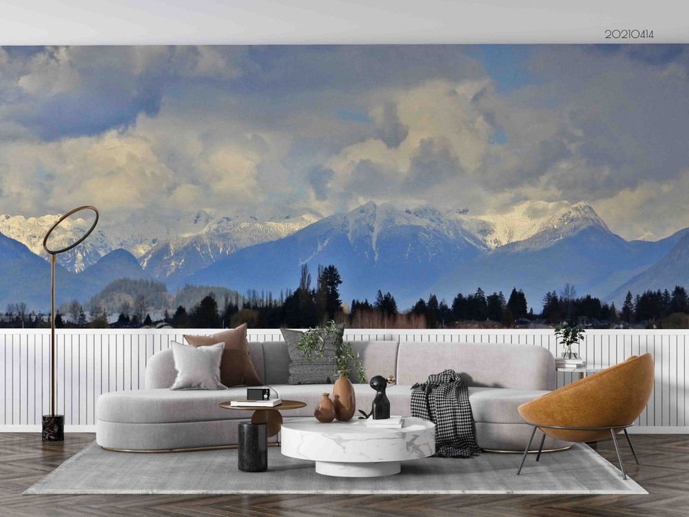 3D Sky Snow-capped Mountains Landscape Wall Murals Wallpaper Murals Wall Sticker