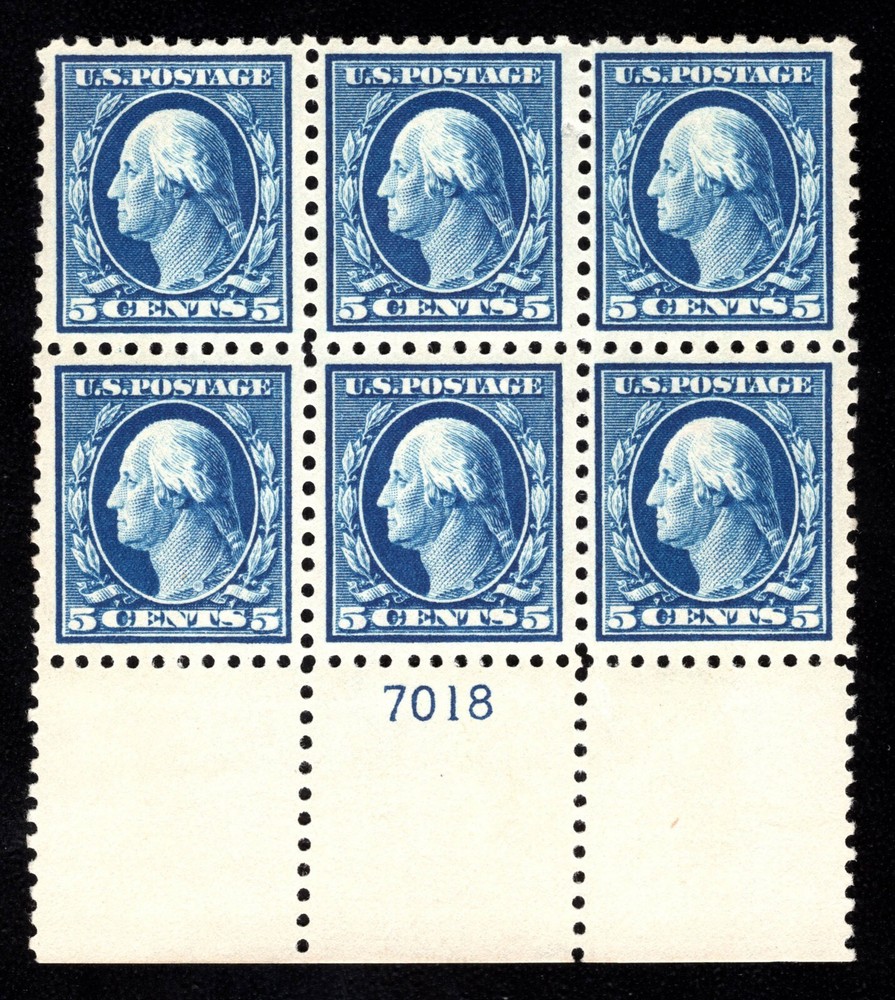 US Stamp #428 Plate Block of 6 Mint OG NH Momen Collection Lot 92667