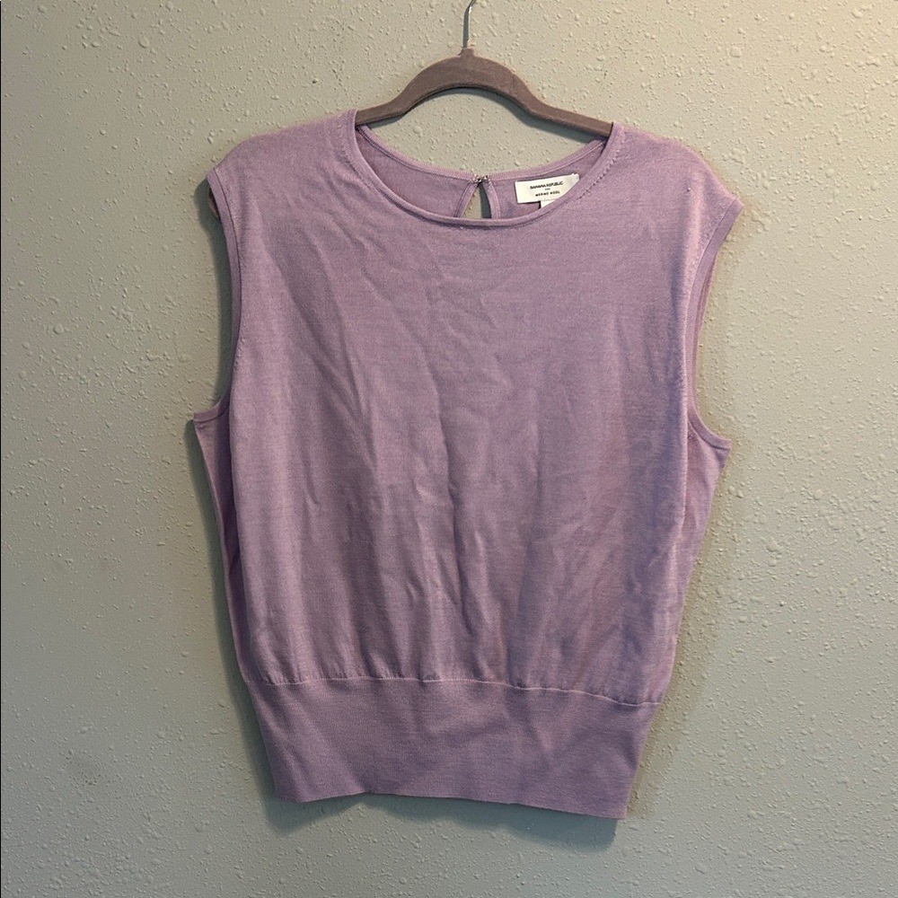 Banana Republic Lavender Merino Wool Knit Sleeveless Top