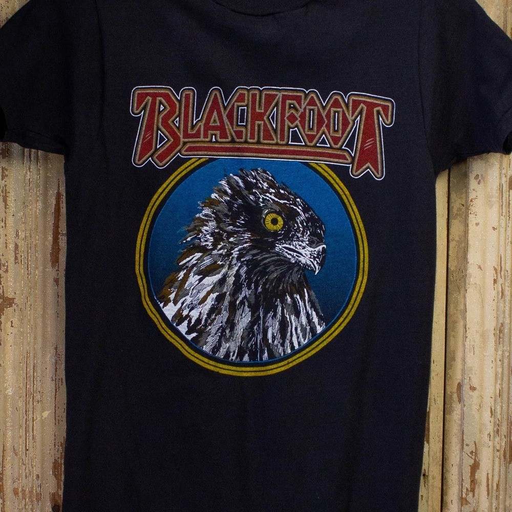 Blackfoot Band T Shirt Vintage Black Cotton Unisex Tee All sizes S-5Xl